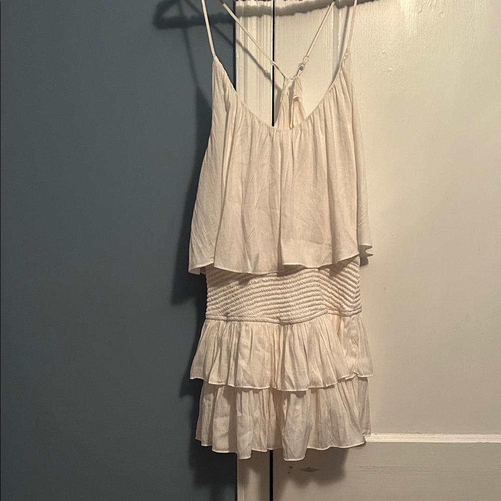 Mustard Seed Cream Ruffle Layered Romper